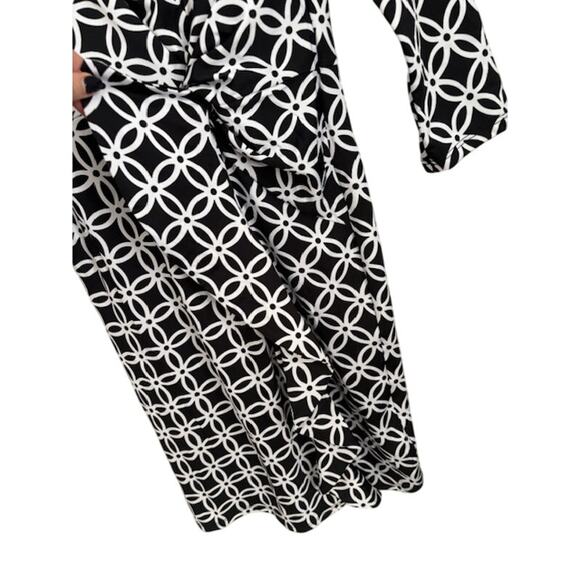 NWT NY Collection Black and White Pattern Midi Dress - Picture 2 of 7